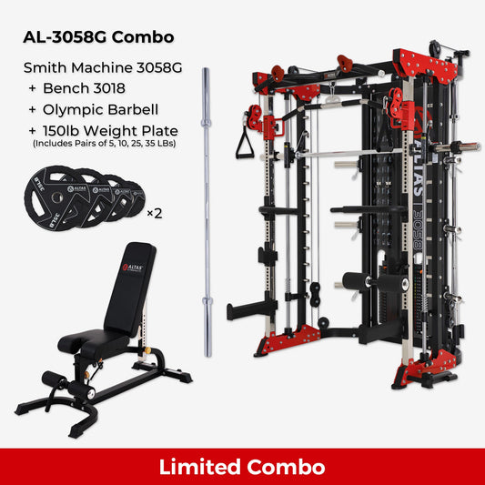 Combo—Smith Machine AL-3058G+Bench+Accessories