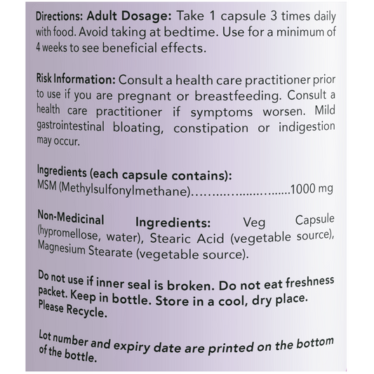 NOW MSM 1000mg (240 Caps)