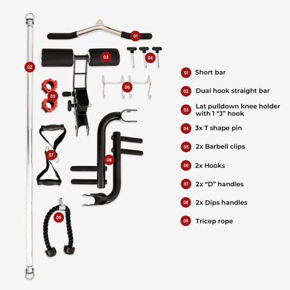 Altas Strength Multi-Function Smith Machine Black And Red 2000IB Workout Light Commercial Fitness Equipment AL-3000Y
