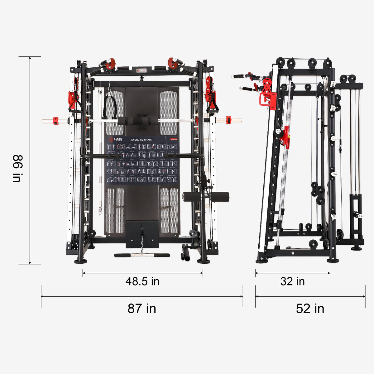 Cambo—Multi-Function Smith Machine 2000LB AL-3000Y+Bench+Accessories