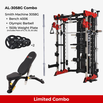 Combo—Smith Machine AL-3058G+Bench+Accessories