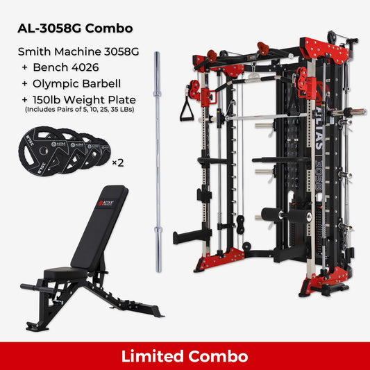 Combo—Smith Machine AL-3058G+Bench+Accessories