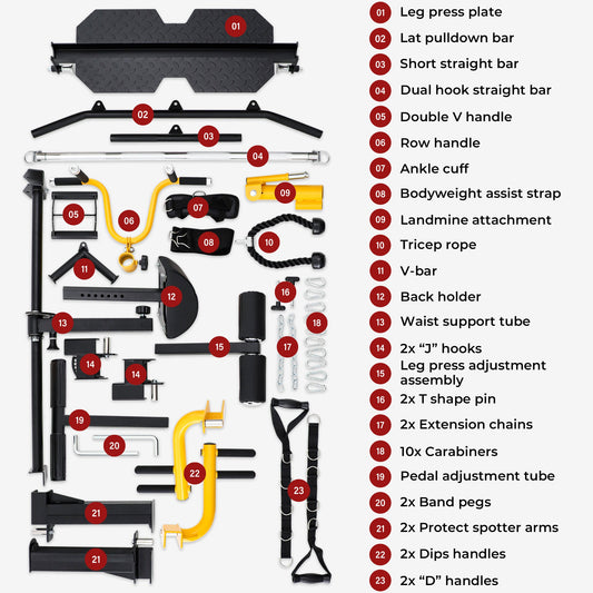 Altas Strength Smith Machine Smith Machine Pin-loaded Weights Stack Strength Trainer Home Gym with Pulley System AL-3087B