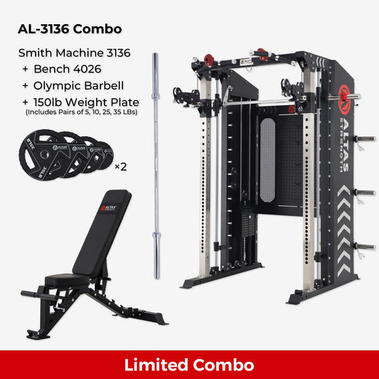Combo—Smith Machine AL-3136+Bench+Accessories