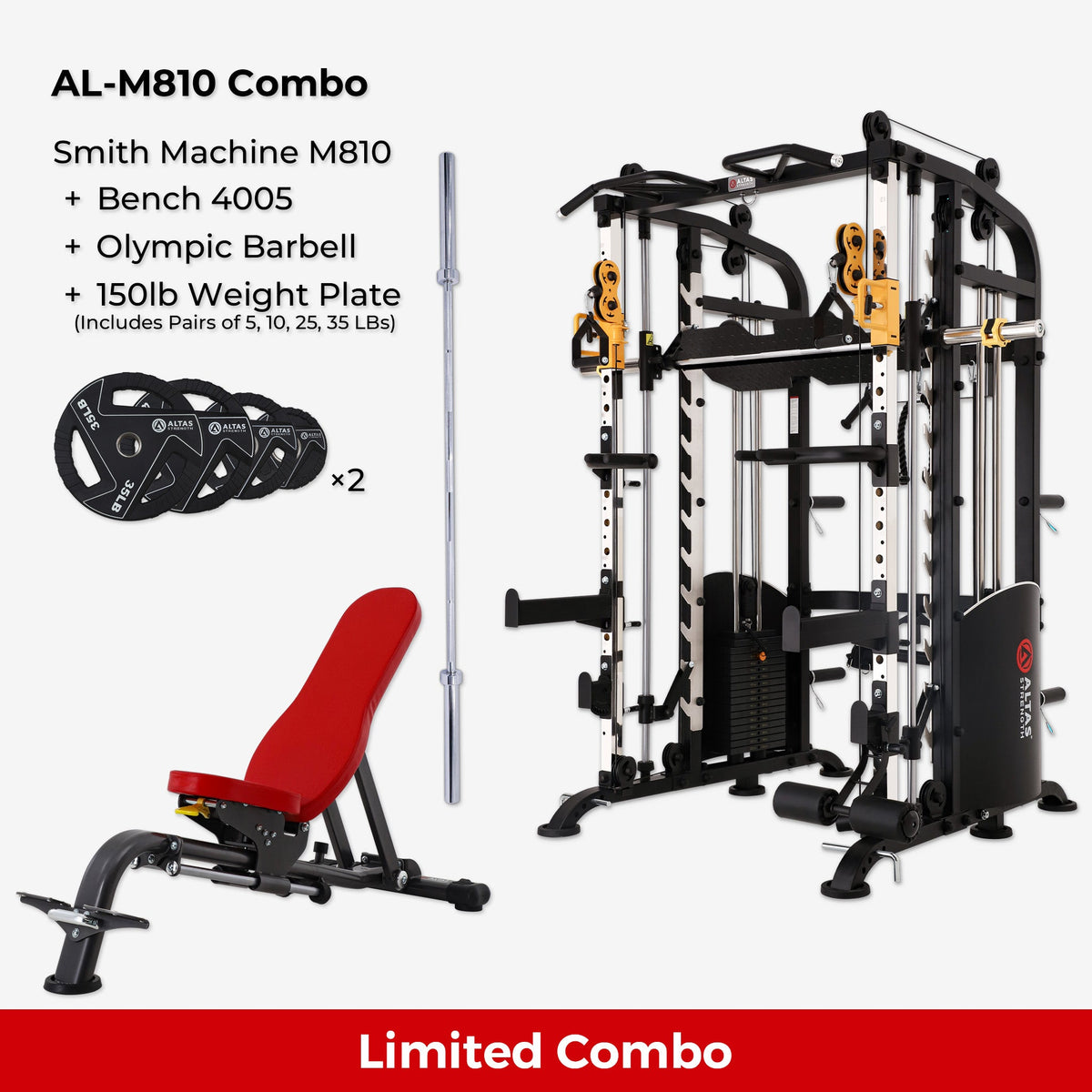 Cambo—Strength Smith Machine AL-M810 +Bench+Accessories