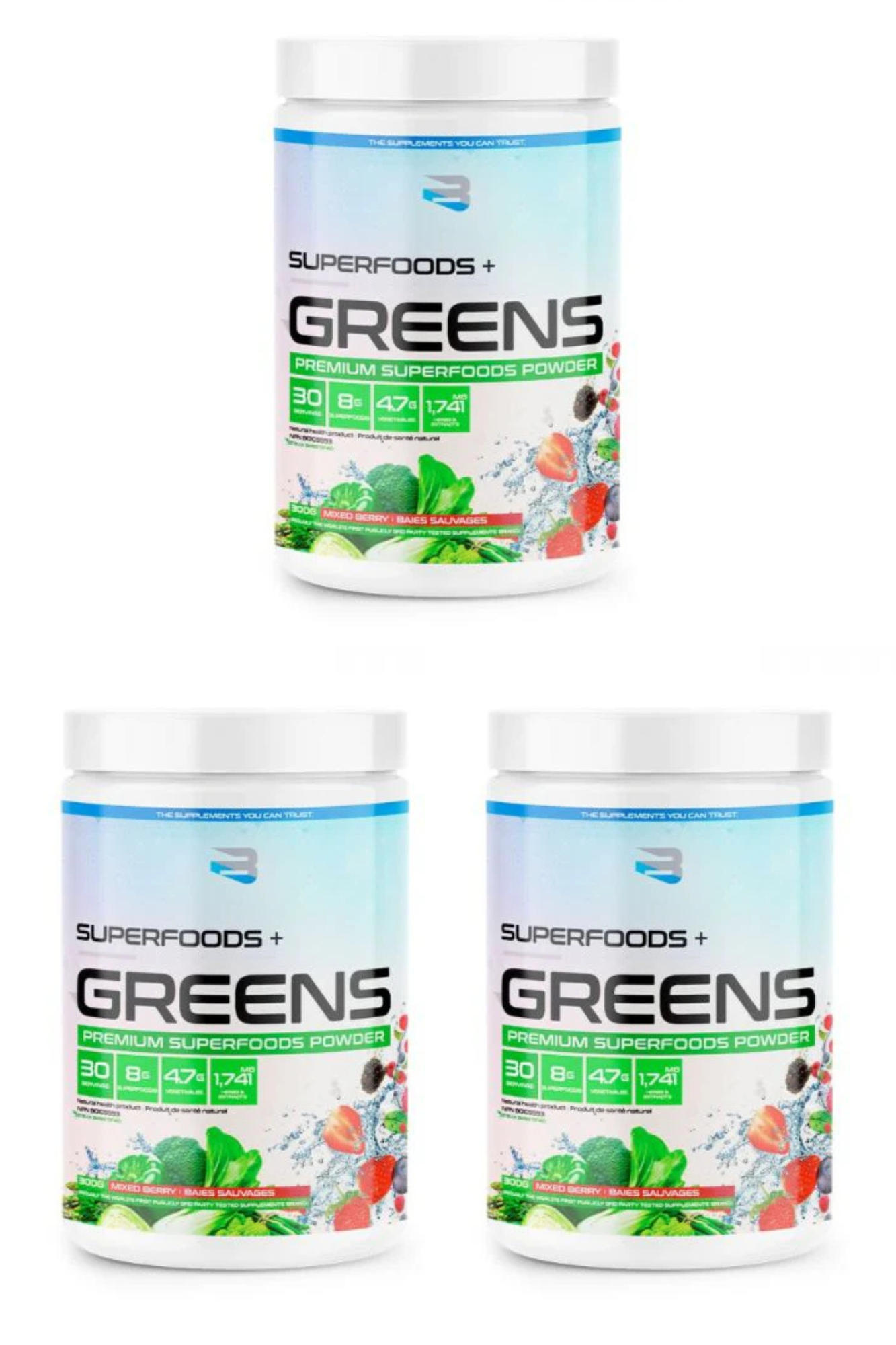 Believe Supplements Superfoods + Greens, (30 porciones), (bayas mixtas)