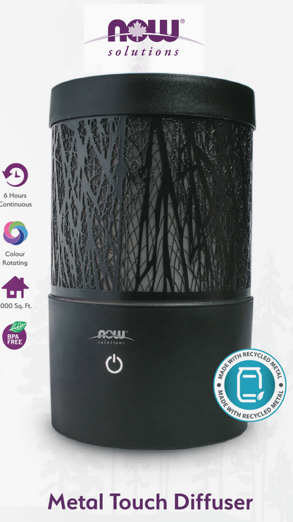 NOW Foods Black Metal Touch Ultrasonic Essential Oil Diffuser