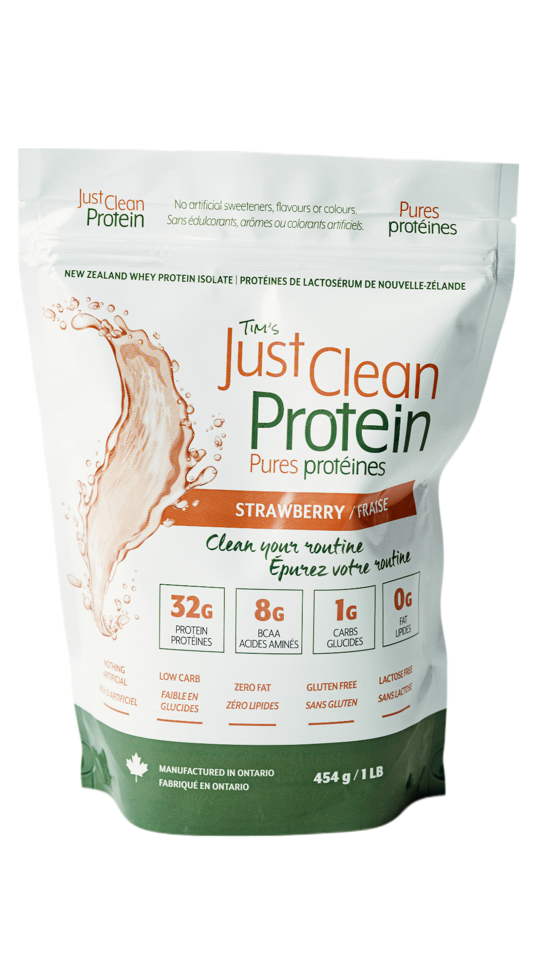 Just Clean New Zealand Grass-Fed Whey Protein 454g/1lb