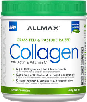 Colágeno Allmax Naturals con biotina y vitamina C, (sin sabor), (44 porciones)