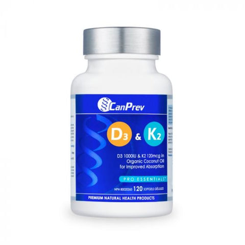 Canprev K2 + D3 + aceite de coco orgánico, (120 caps) 