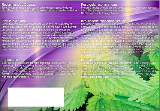 HerbaMAX Women Lubrication, Menopause & Hot Flash Relief 30 Caps