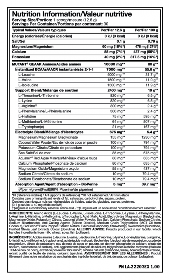 Mutant GEAAR - 9.4g de EAA en Polvo + Arginina, (378g)