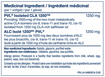 PVL CLA 1250, (180 cápsulas blandas) 