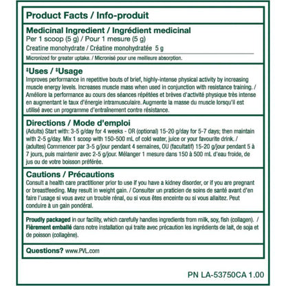 Poudre micronisée monohydrate de créatine 100 % pure PVL (1000 g) 