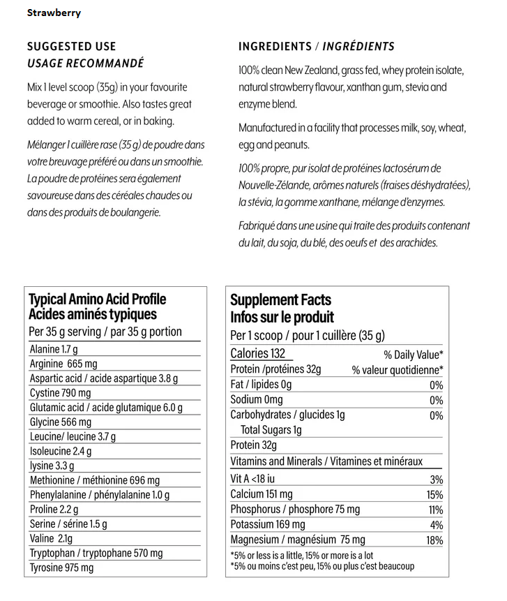 Just Clean New Zealand Grass-Fed Whey Protein 908g/2lb