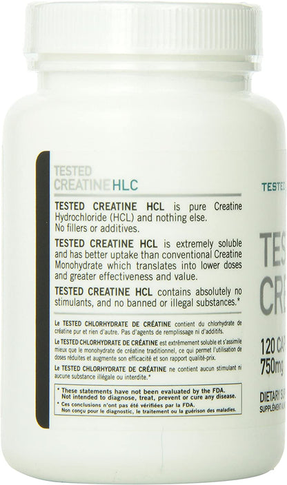 Tested Nutrition Essentials Hcl Pure Creatine Hydrochloride, 120 caps